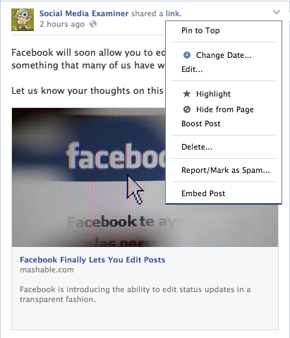 Úprava na Facebooku