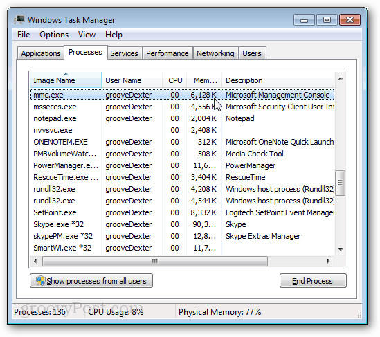 Správca úloh systému Windows mmc.exe
