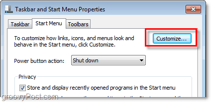 prispôsobiť Windows 7 Štart menu