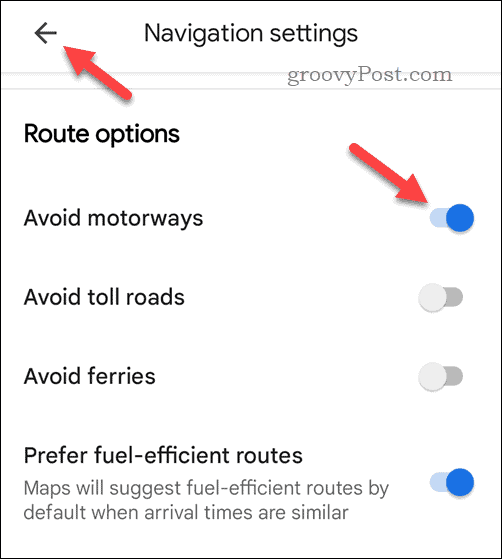 Nastavenie, aby ste sa vždy vyhýbali diaľniciam a diaľniciam v Mapách Google