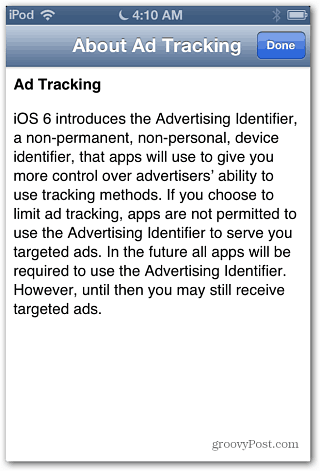 Informácie o sledovaní reklamy