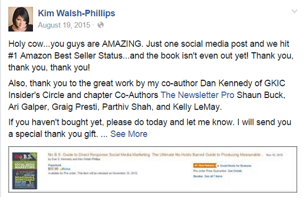 kim walsh phillips facebook príspevok o Amazone