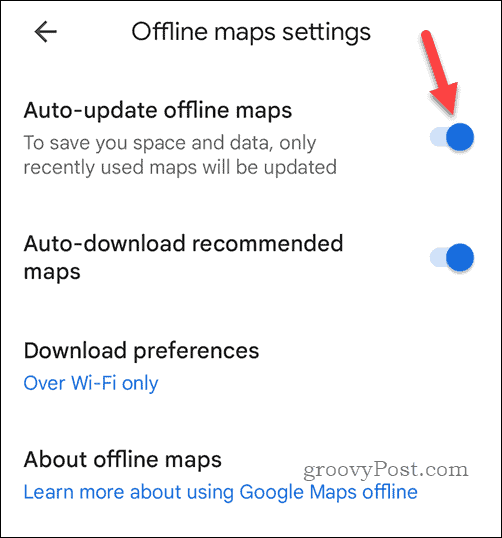 Automaticky aktualizovať offline mapy Google Maps