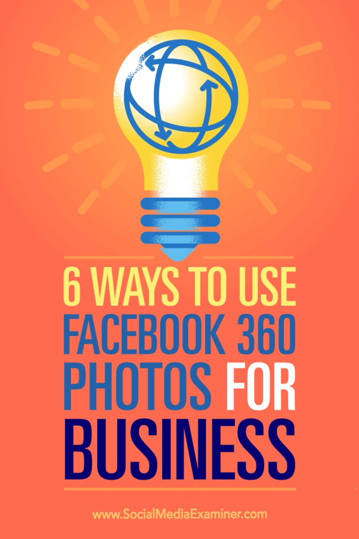 Tipy na šesť spôsobov, ako môžete použiť fotografie z Facebooku 360 na propagáciu svojho podnikania.