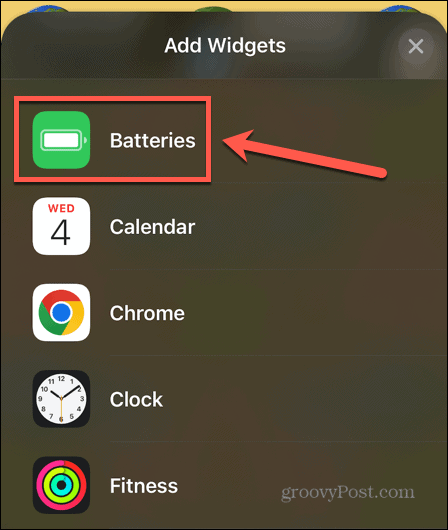 iphone pridať batériu widget