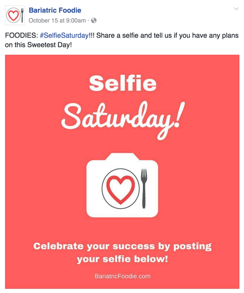 selfie sobotný sociálny príspevok príklad