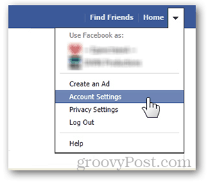 facebook domovská stránka tlačidlo tlačidla nastavenia účtu preferencie užívateľské meno url set
