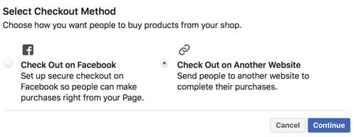 Facebook vám umožňuje zvoliť si, či chcete, aby sa používatelia skontrolovali na Facebooku alebo či ich pošlú na vaše stránky.