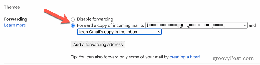 Povoliť preposielanie Gmailu