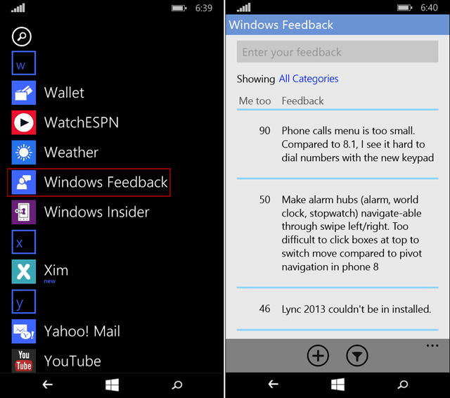Poslať spätnú väzbu na Windows 10 pre telefóny jednoduchým spôsobom