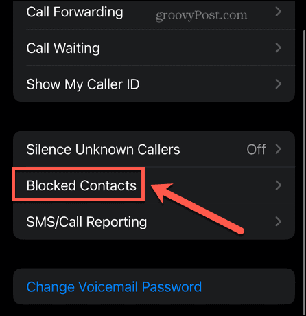 iphone blokované kontakty
