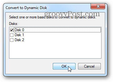 vyberte disky pre dynamické pole