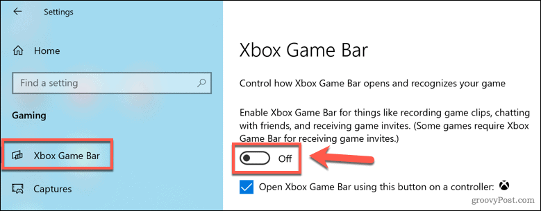 Zakázanie panela Xbox Game Bar v systéme Windows 10