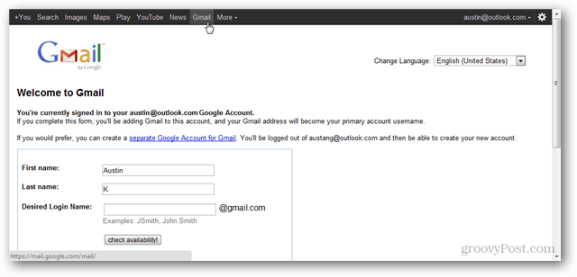 Ako vytvoriť účet Google bez použitia Gmailu