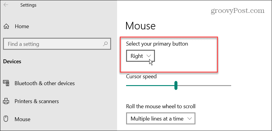 Urobte z myši ľaváka v systéme Windows