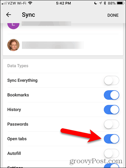 Povoliť otvorené karty v prehliadači Chrome pre iOS