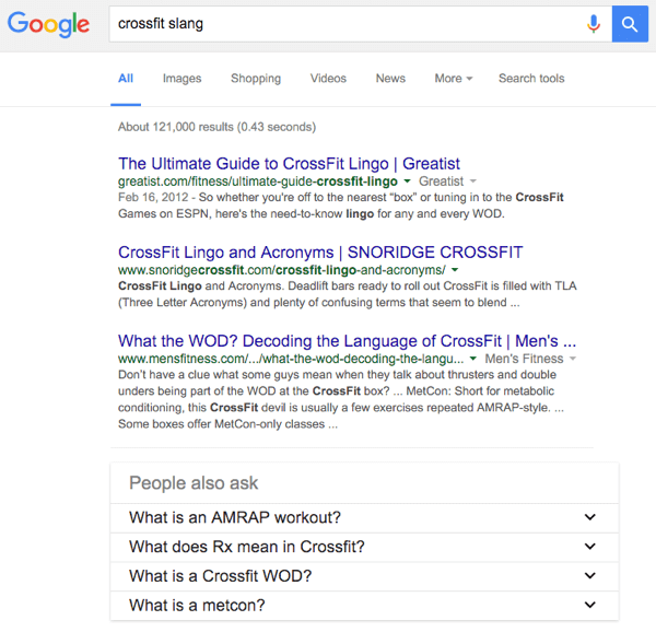 vyhľadávanie slangu v google crossfit
