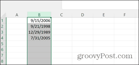 Excel konvertované dátumy