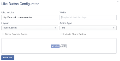 facebook like button set to page