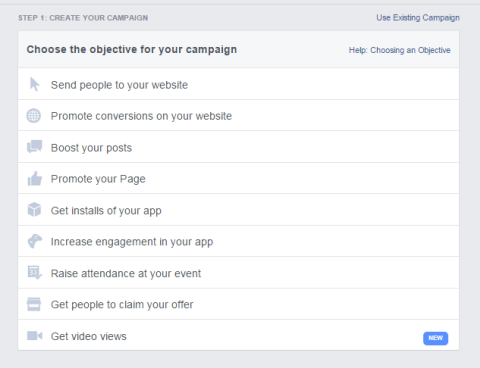 ciele facebookovej reklamy