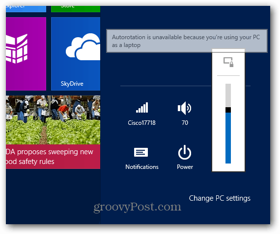 Ako uzamknúť rotáciu obrazovky na povrchu pomocou systému Windows RT