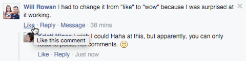 facebookový komentár bez reakcií