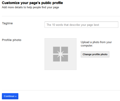 Stránky Google+ - slogan a profilová fotografia