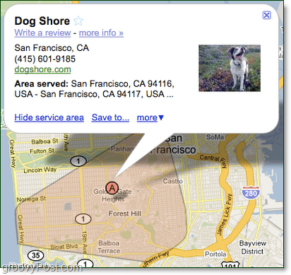 nakreslite oblasť svojej služby google maps pre svoju firmu
