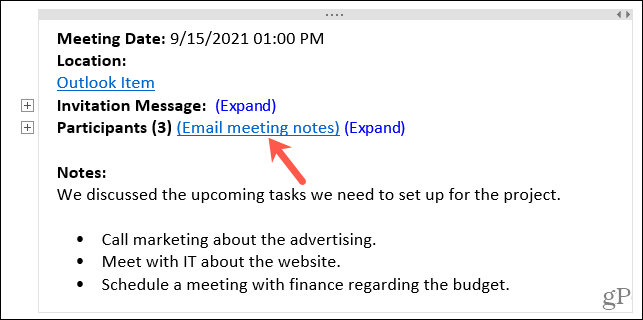 E -mailové poznámky zo schôdzí
