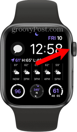 Stlačte digitálnu korunu na Apple Watch