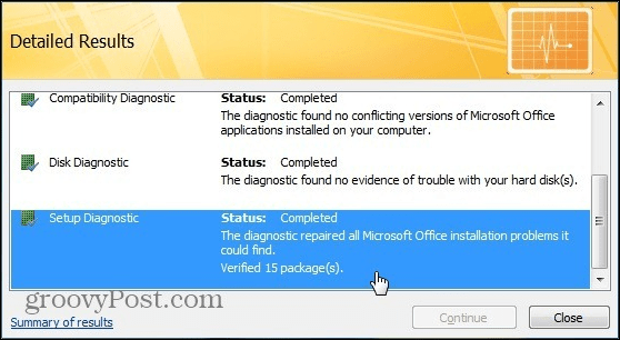 Diagnostický systém Office 2007 tol