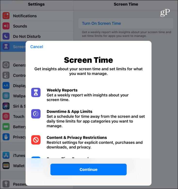 Povoliť čas obrazovky iOS 12