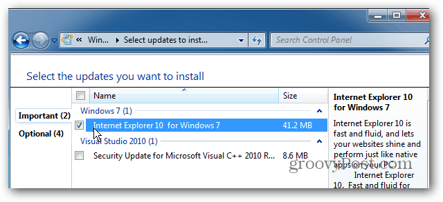 Ako sa vrátiť späť k programu Internet Explorer 9 z programu Internet Explorer 10 Preview pre systém Windows 7