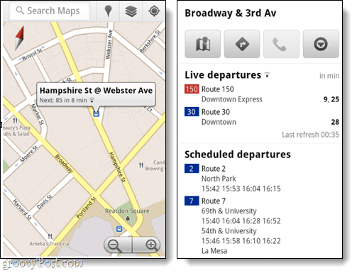 mobilný tranzit pre google maps