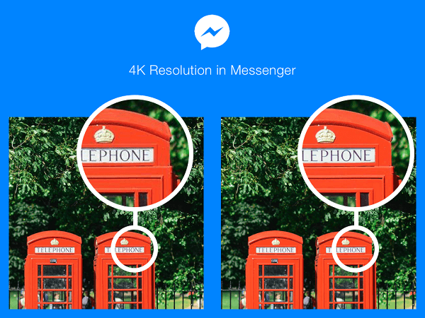 Používatelia služby Facebook Messenger vo vybraných krajinách teraz môžu odosielať a prijímať fotografie v rozlíšení 4K.