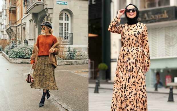 leopardové sukňové kombinácie hidžáb