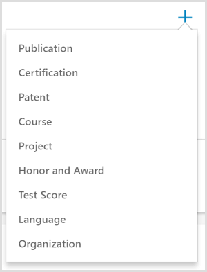 Možnosti pridania úspechu do profilu LinkedIn