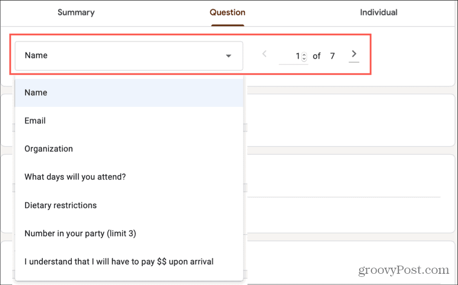 Odpovede na formuláre Google Vyberte otázku