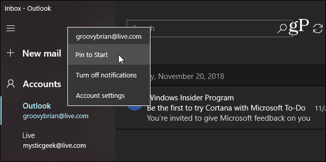 Pripnúť e-mail Windows 10 Spustiť aplikáciu Mail