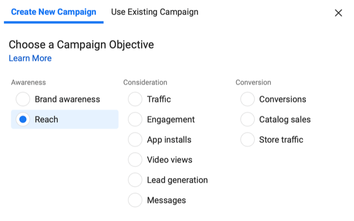 instagram vytvorí novú ponuku kampaní s cieľom dosahu vybratým v povedomí