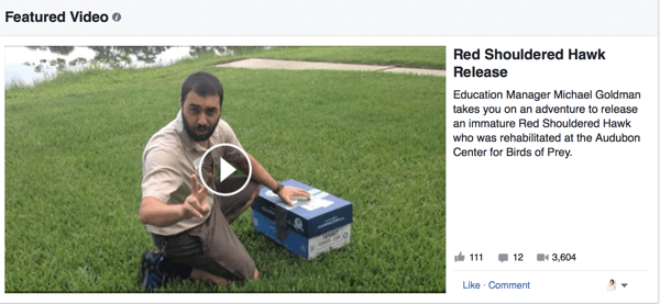 Facebook natívne video príklad