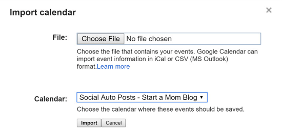 importovať súbor CSV do kalendára Google