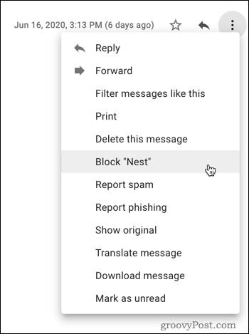 Blokovanie v Gmaile