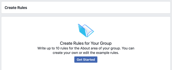 Ako vylepšiť svoju komunitu na Facebooku, možnosť na Facebooku, aby ste mohli začať vytvárať pravidlá pre svoju skupinu