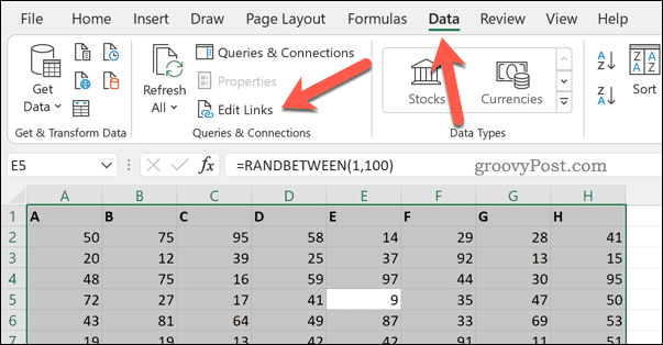 Úprava odkazov v Exceli