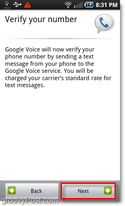 Overte číslo služby Google Voice v systéme Android Mobile Config
