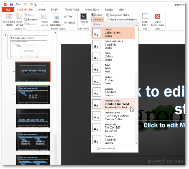 Vytvorenie šablóny balíka Office 2013 Prispôsobte si vlastný dizajn POTX Prispôsobenie snímok Prezentácia Výukový program Ako posunúť konfiguráciu hlavných kópií 