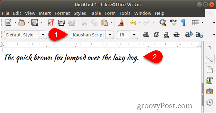 Použitie nového písma v programe LibreOffice Writer