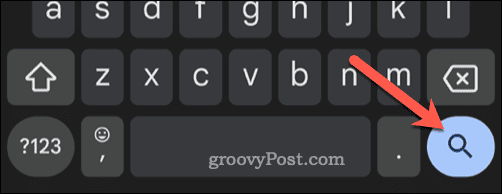 Tlačidlo vyhľadávania služby Gmail na klávesnici systému Android