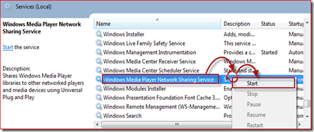 spustiť službu Windows Media Player 12